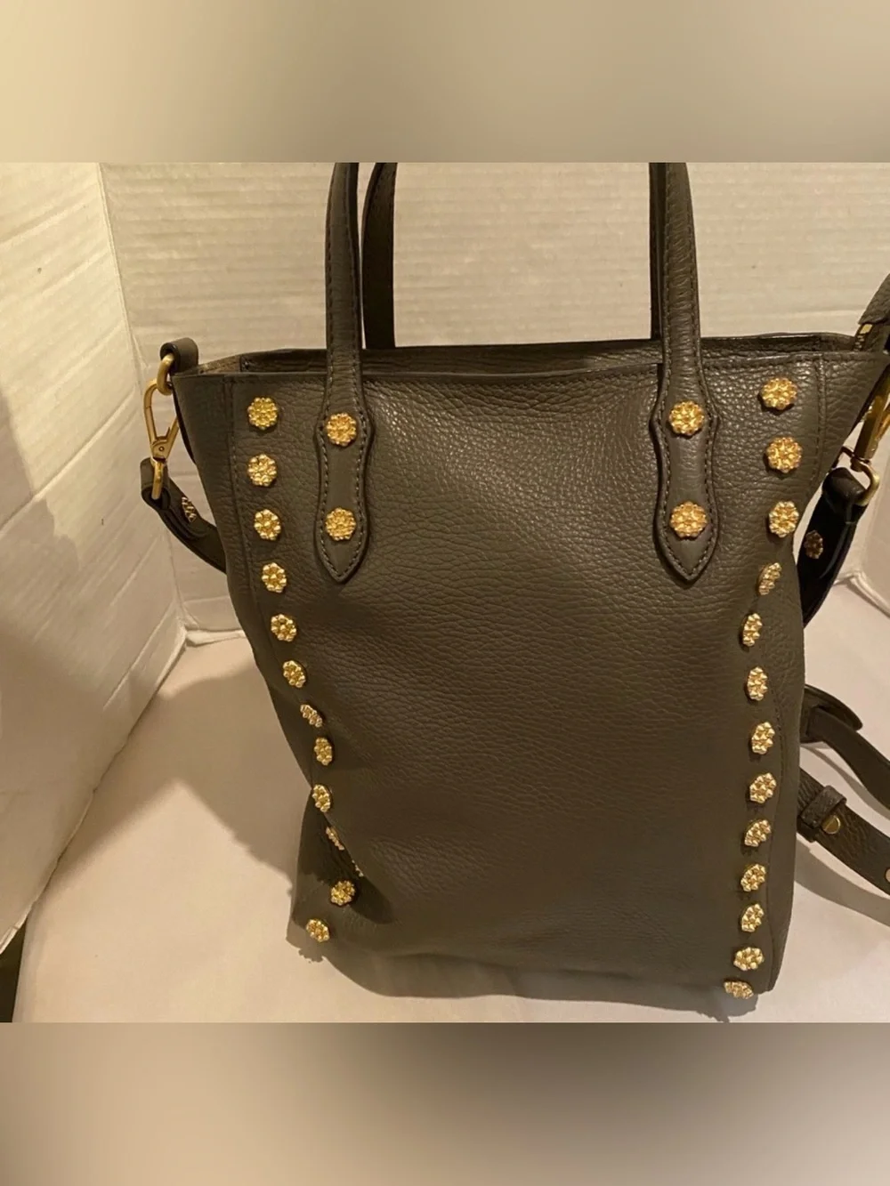 Annabel Ingall Daisy Leather Studded Crossbody Tote